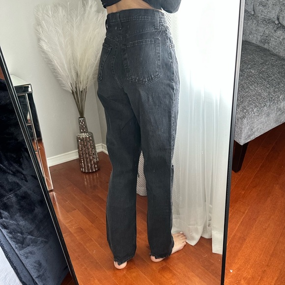 Abercrombie & Fitch 90s Straight Ultra High Rise Jeans - Black denim - Picture 4 of 5